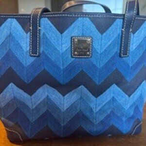 Dooney and Bourke Denim Chevron Handbag